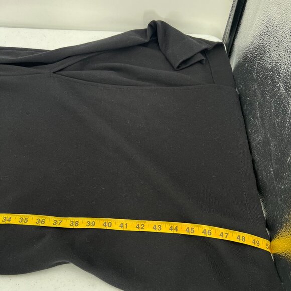 Tanya Taylor Blakely Dress 2X Black Knit Midi Maxi Long Sleeve Side Knot Ruched - Picture 7 of 9